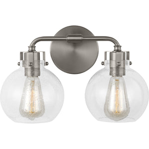 Clara 2 - Light Vanity in Polished Nickel/Textured Black - Visual Comfort Wall Lights