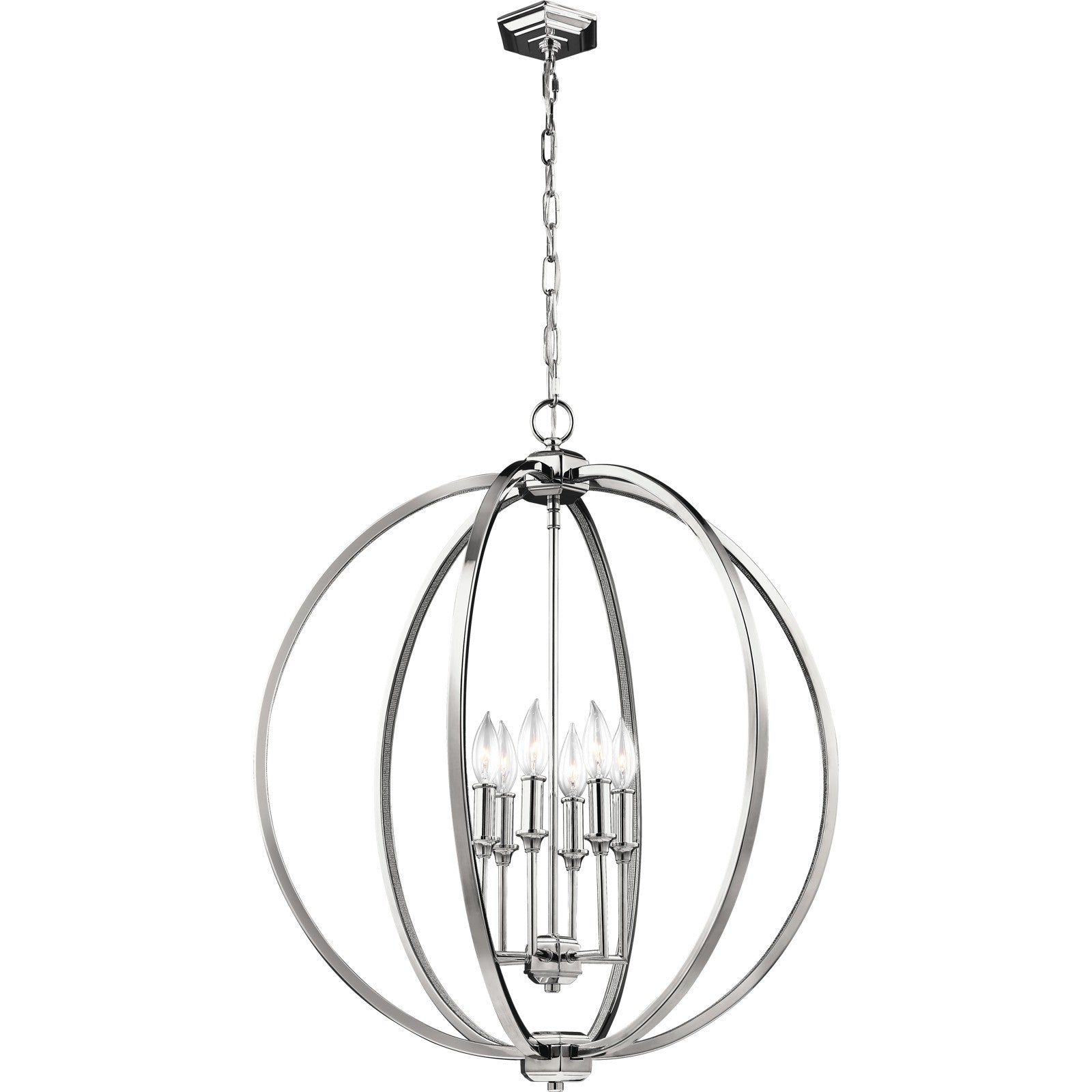 Corinne Large Pendant Polished Nickel - Visual Comfort Ceiling Lights