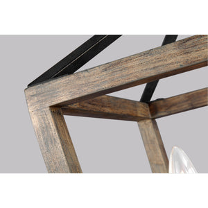 Gannet Small Chandelier Weathered Oak Wood / Antique Forged Iron - Visual Comfort Ceiling Lights
