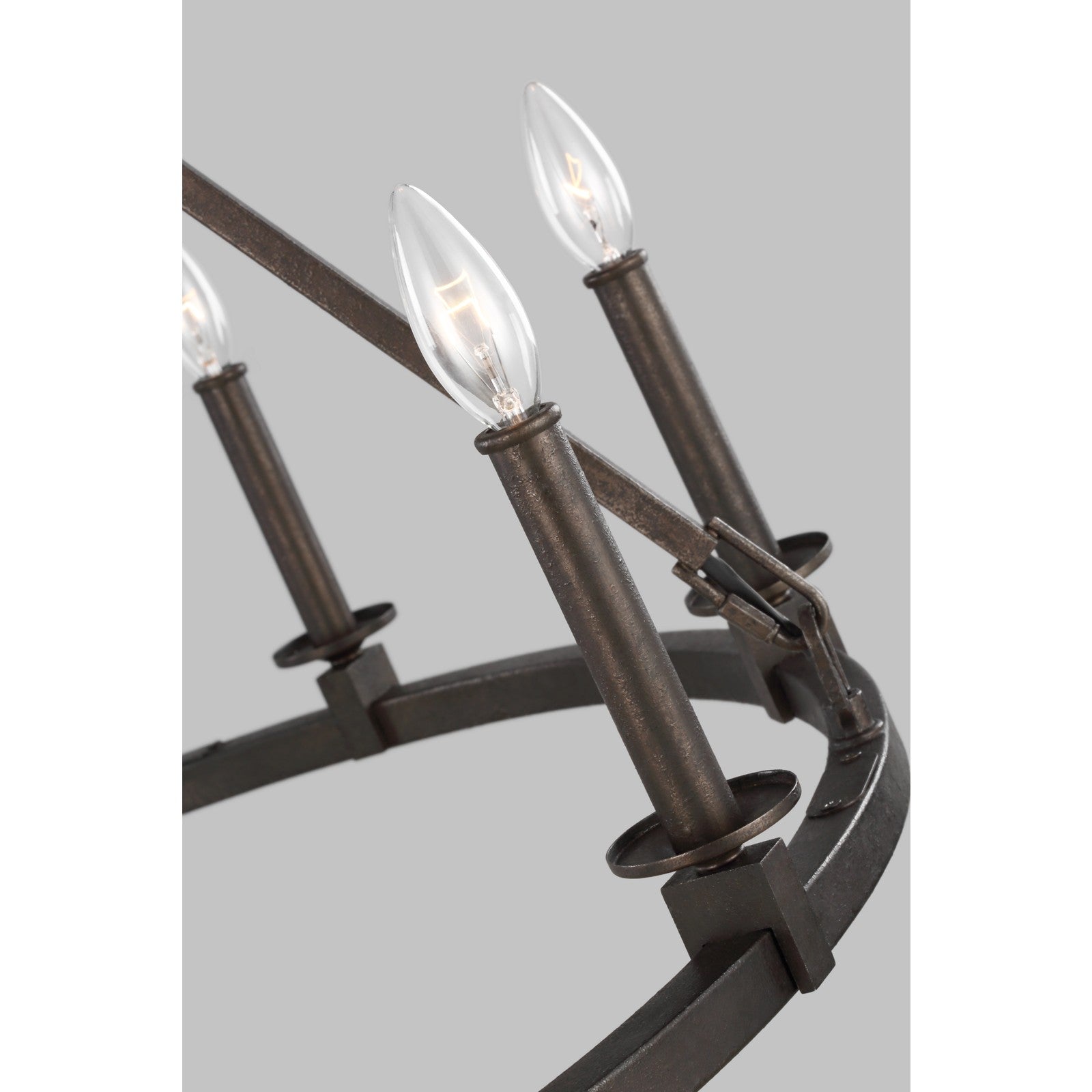 Landen Medium Chandelier Smith Steel - Visual Comfort Ceiling Lights