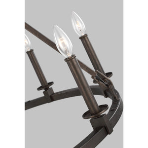 Landen Medium Chandelier Smith Steel - Visual Comfort Ceiling Lights