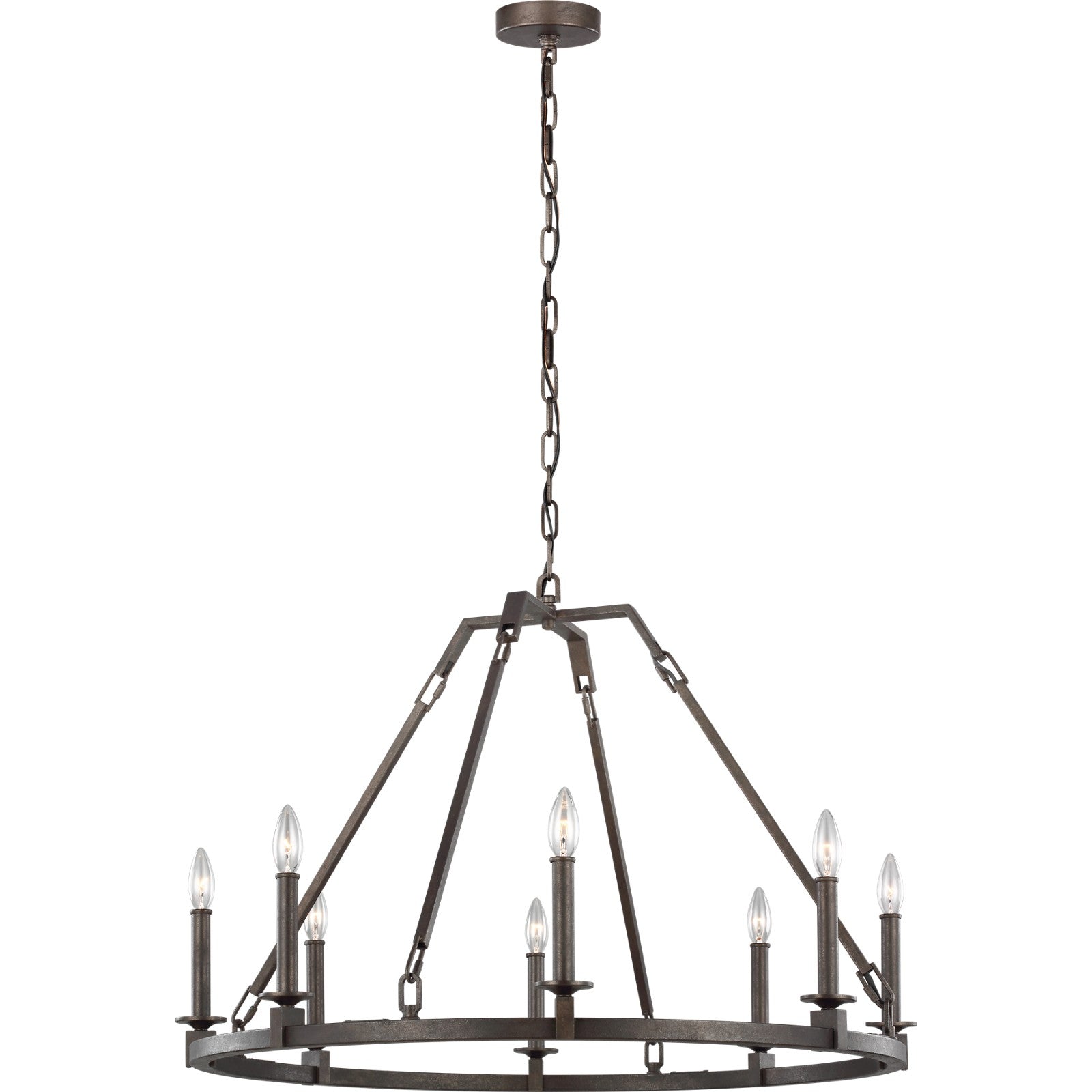 Landen Medium Chandelier Smith Steel - Visual Comfort Ceiling Lights