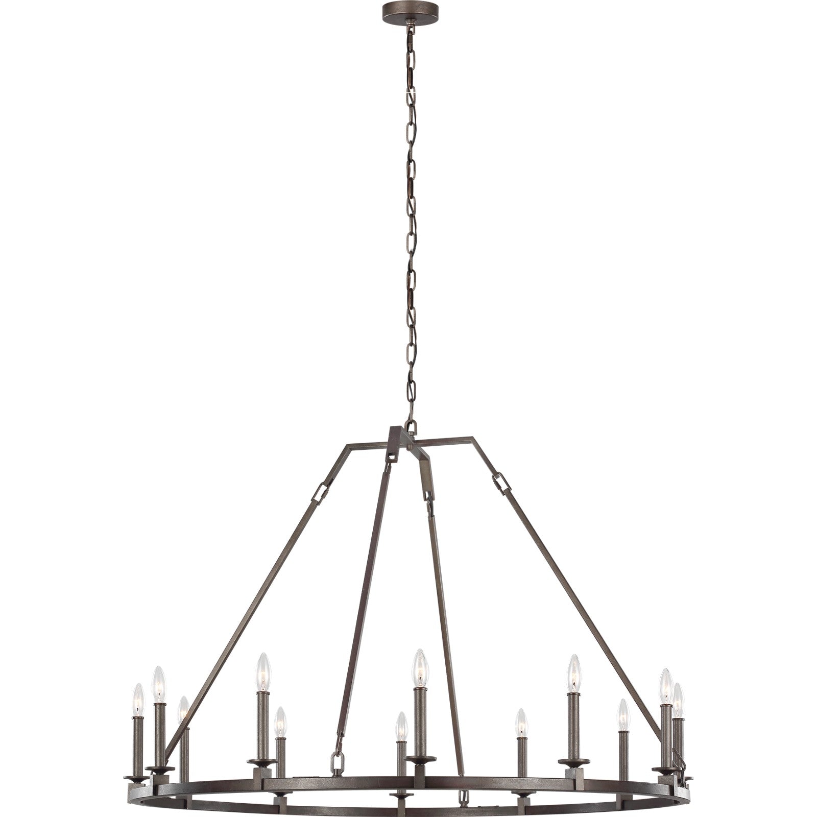 Landen Large Chandelier Smith Steel - Visual Comfort Ceiling Lights