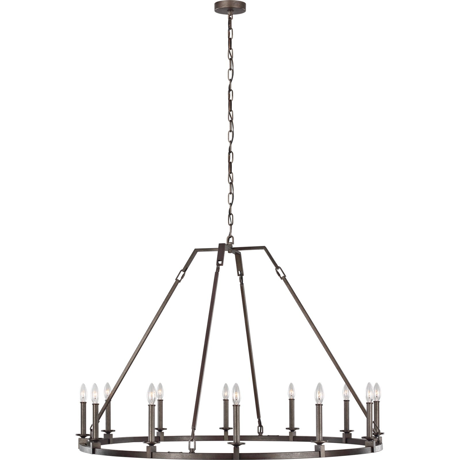 Landen Large Chandelier Smith Steel - Visual Comfort Ceiling Lights