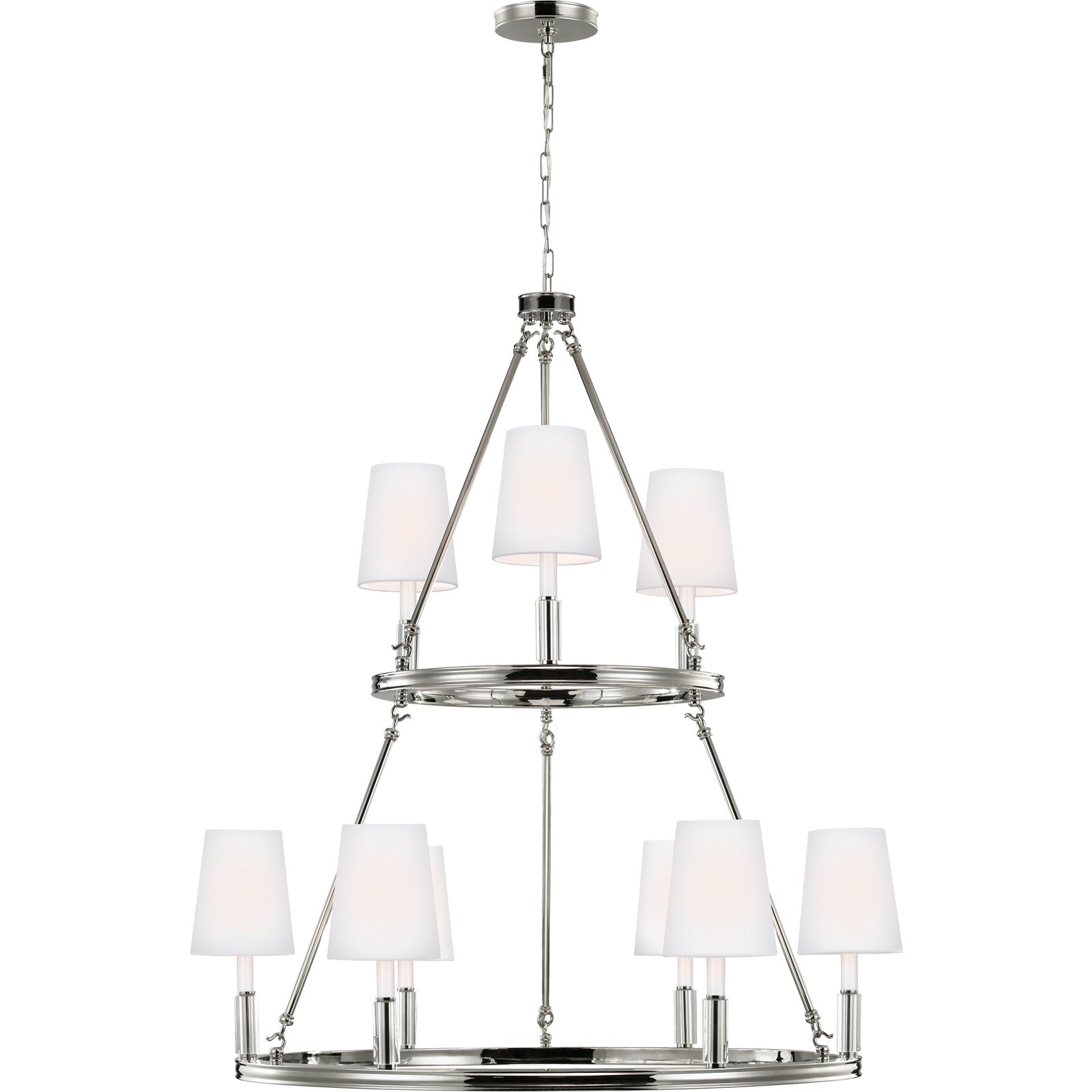Lismore Large Chandelier Polished Nickel - Visual Comfort Ceiling Lights