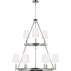 Lismore Large Chandelier Polished Nickel - Visual Comfort Ceiling Lights