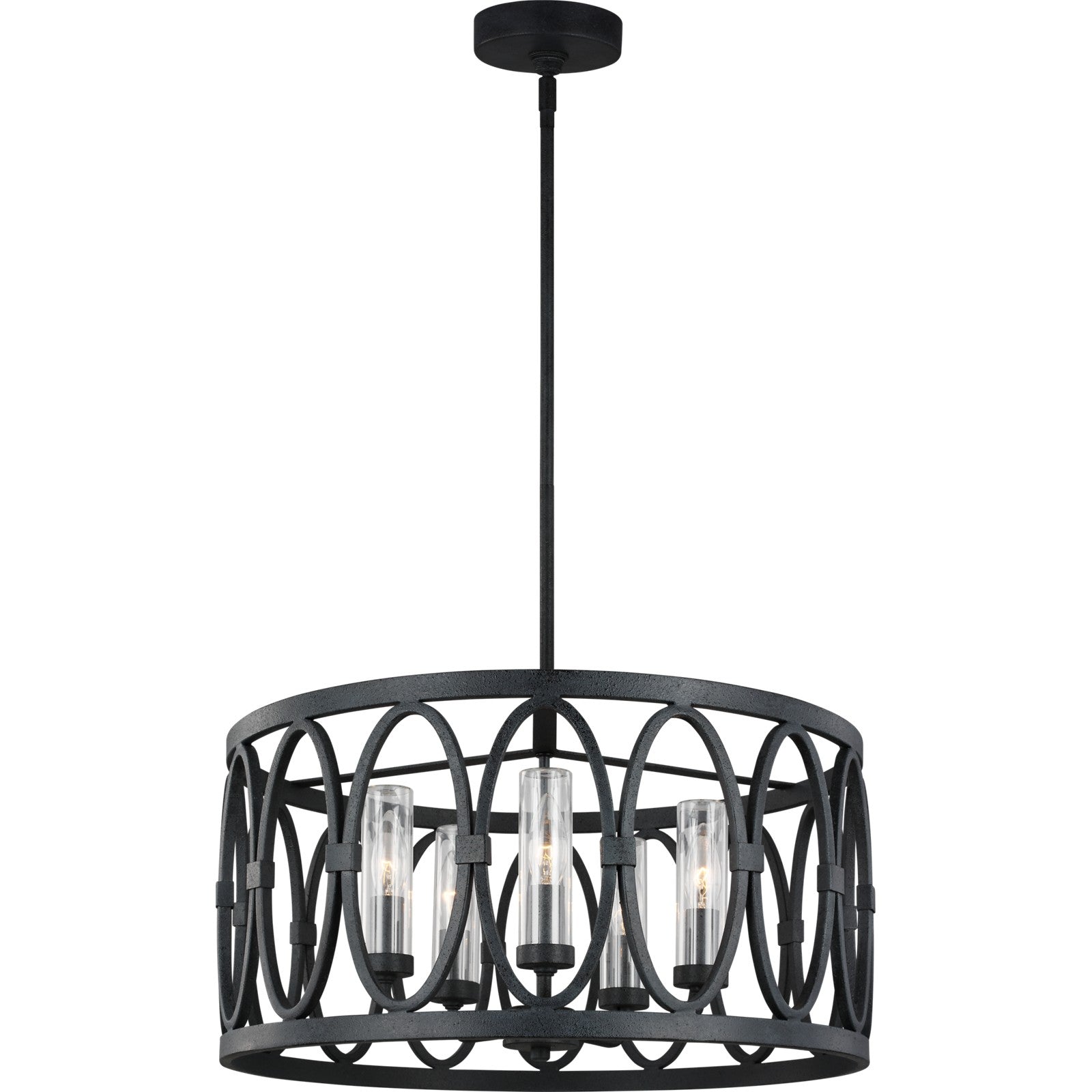 Patrice Chandelier Dark Weathered Zinc - Visual Comfort Outdoor Lighting