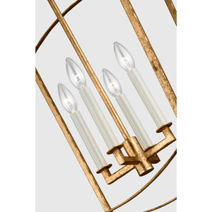 Thayer Medium Lantern Antique Gild - Visual Comfort Ceiling Lights
