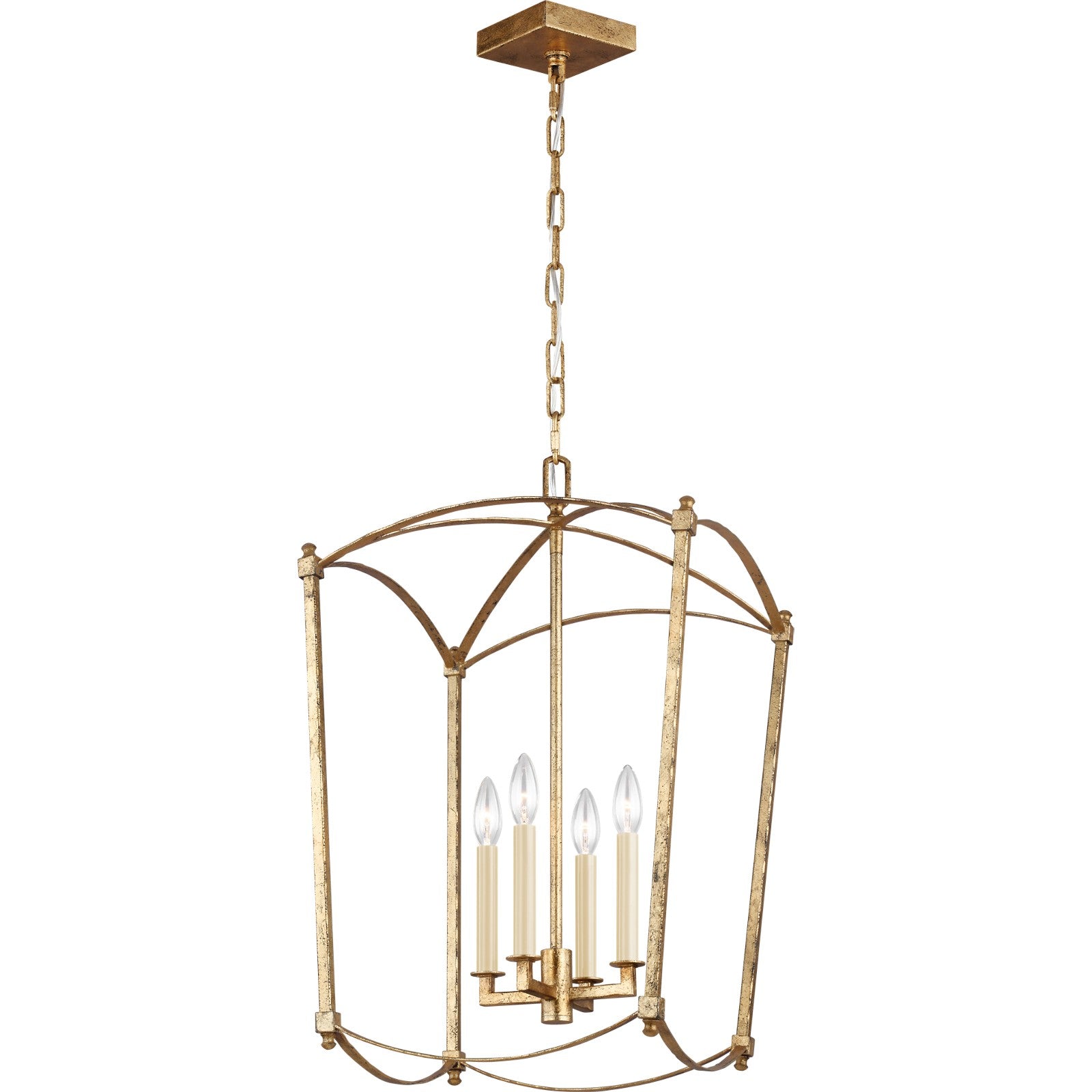 Thayer Medium Lantern Antique Gild - Visual Comfort Ceiling Lights