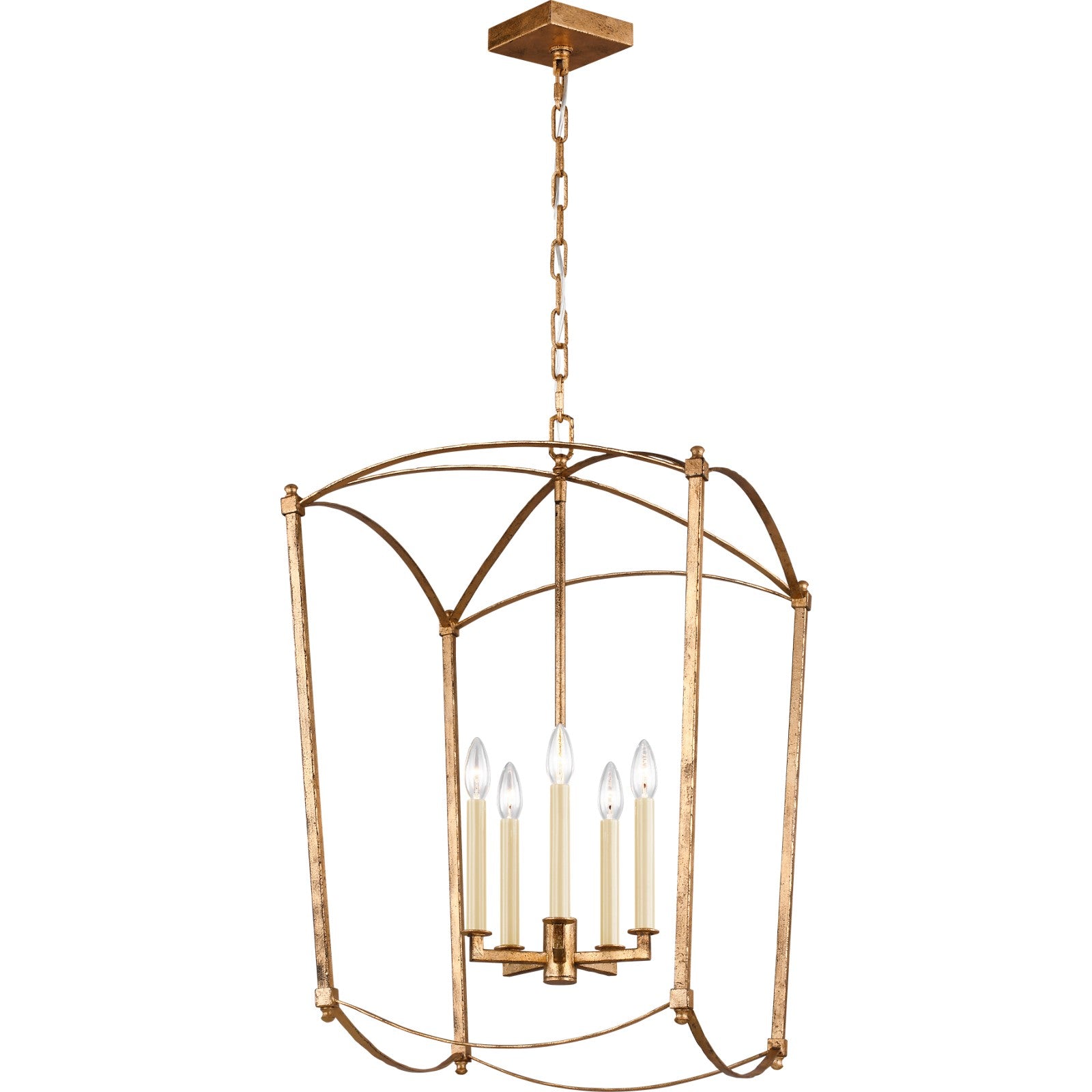 Thayer Large Lantern Antique Gild - Visual Comfort Ceiling Lights