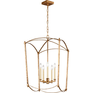 Thayer Large Lantern Antique Gild - Visual Comfort Ceiling Lights