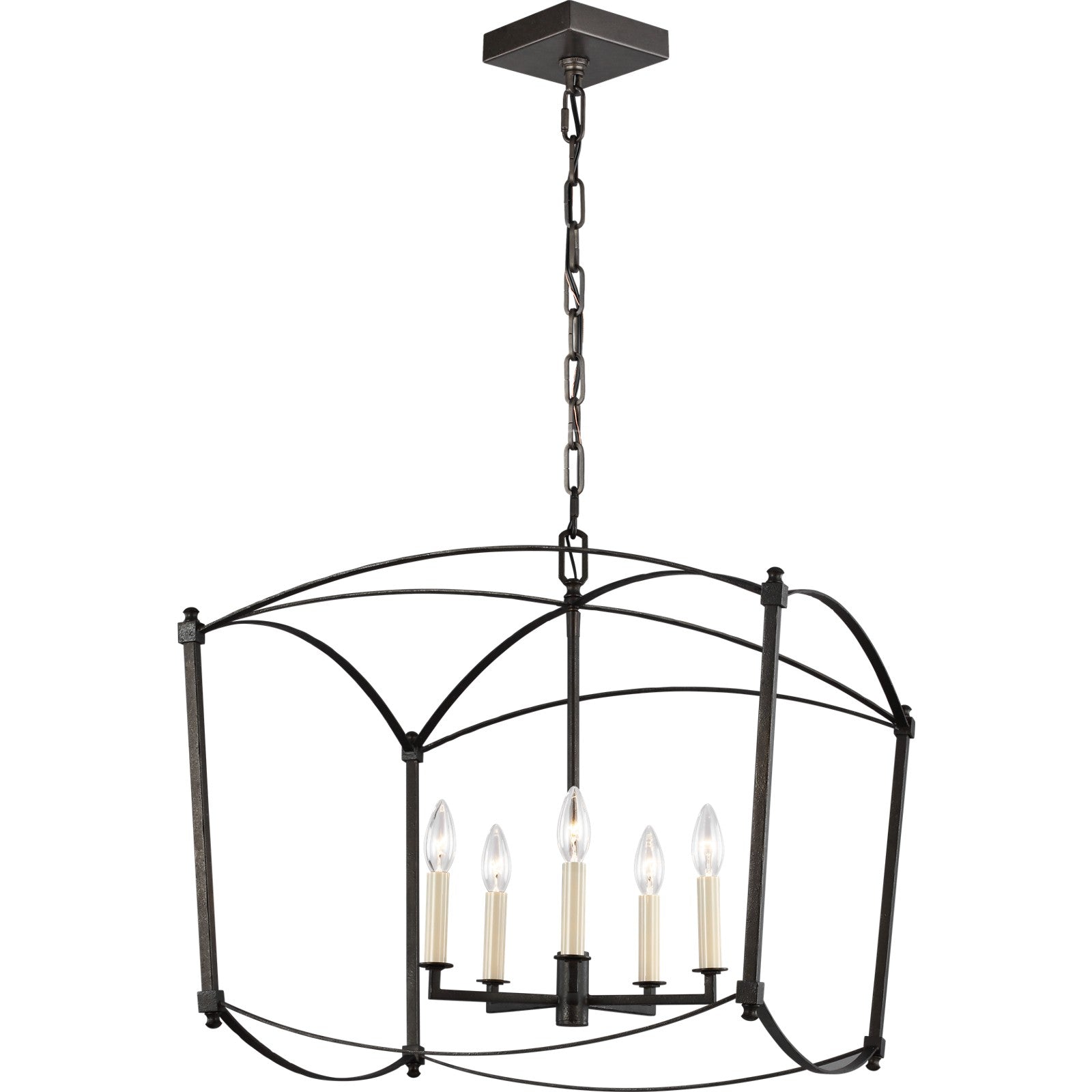Thayer Wide Lantern in Antique Gild - Visual Comfort Ceiling Lights