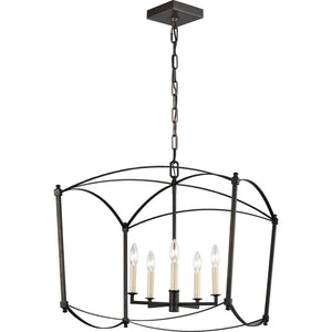 Thayer Wide Lantern in Antique Gild - Visual Comfort Ceiling Lights