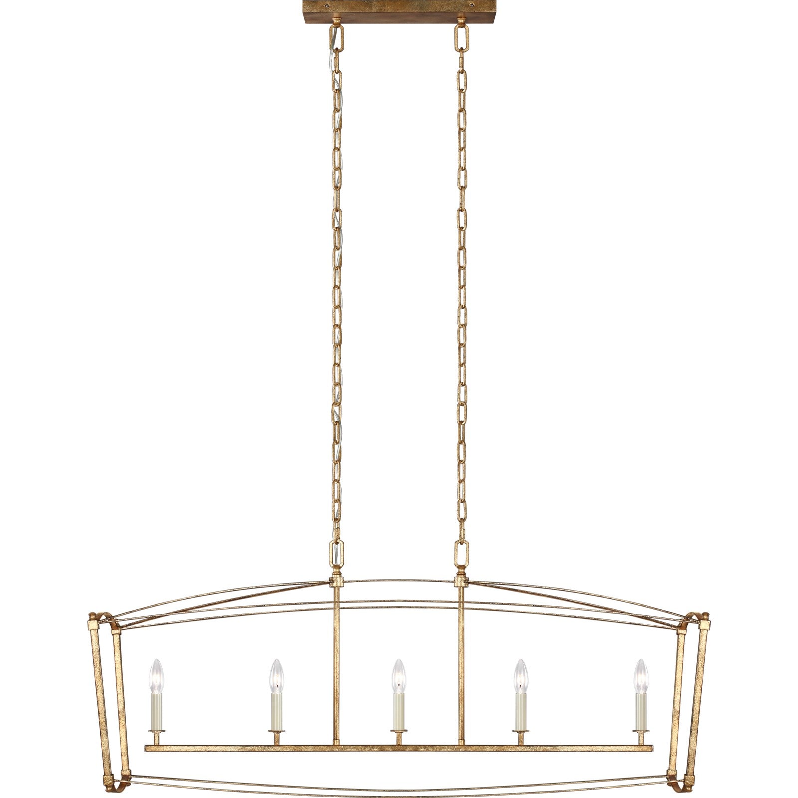 Thayer Linear Chandelier in Antique Gild - Visual Comfort Ceiling Lights