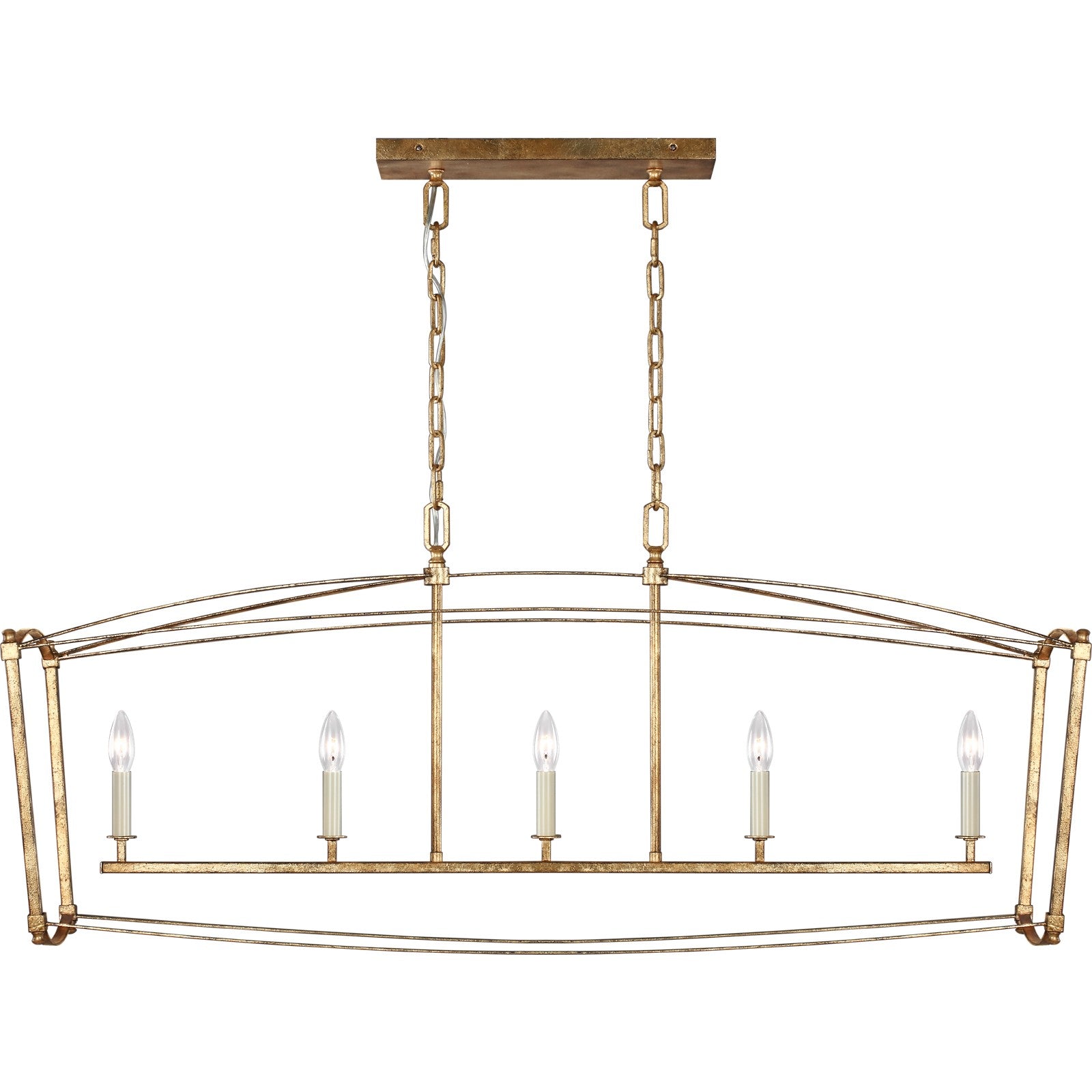 Thayer Linear Chandelier in Antique Gild - Visual Comfort Ceiling Lights