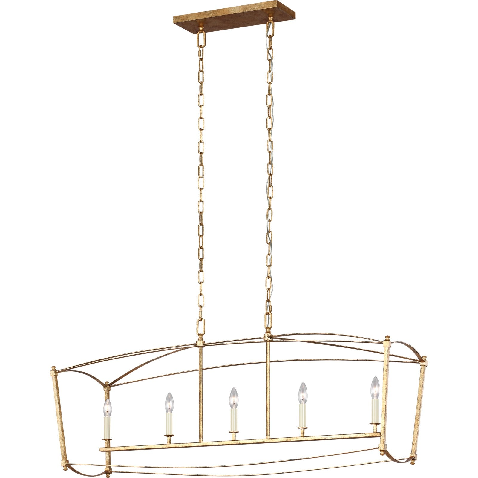 Thayer Linear Chandelier in Antique Gild - Visual Comfort Ceiling Lights