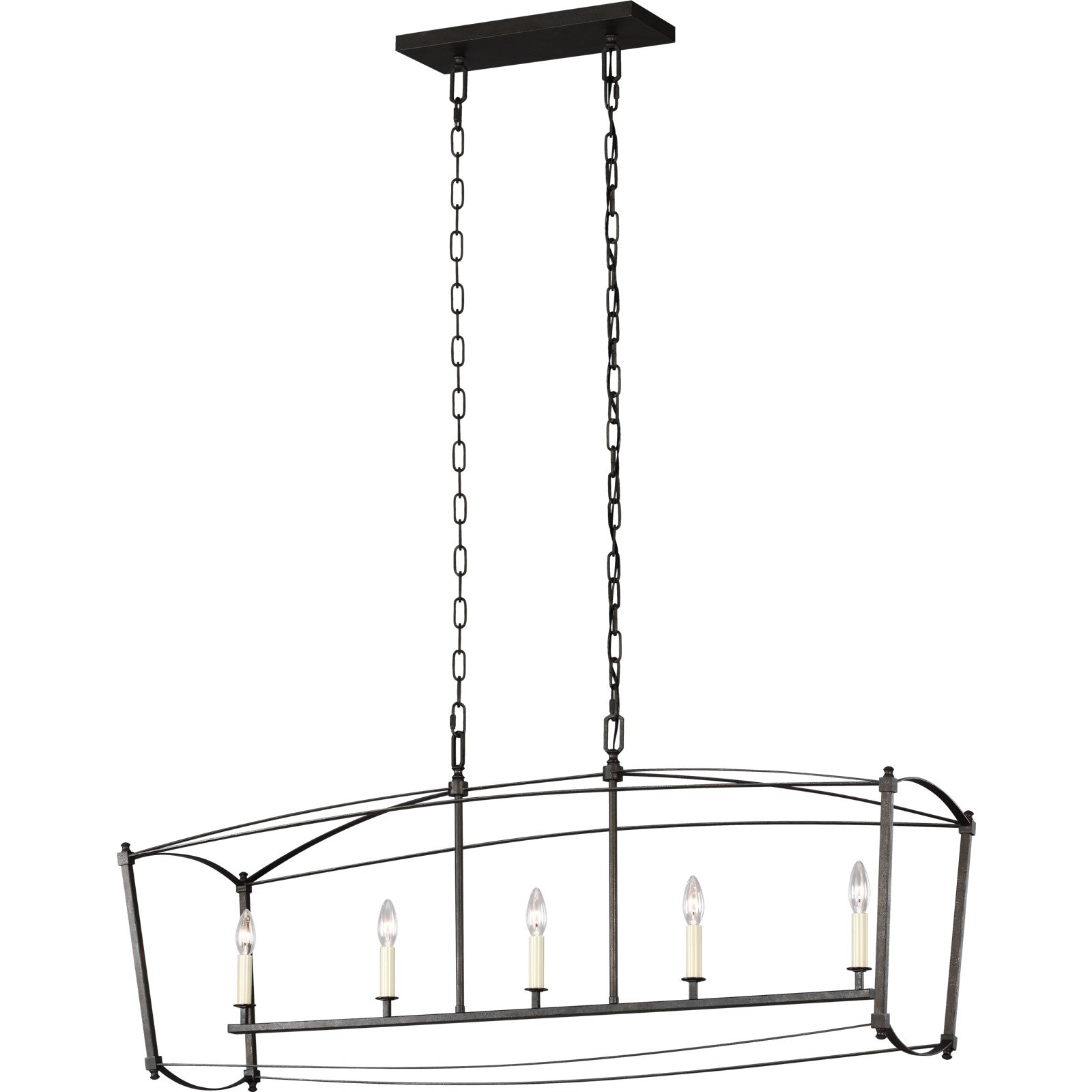 Thayer Linear Chandelier in Antique Gild - Visual Comfort Ceiling Lights