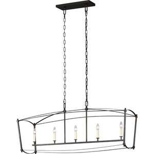 Thayer Linear Chandelier in Antique Gild - Visual Comfort Ceiling Lights