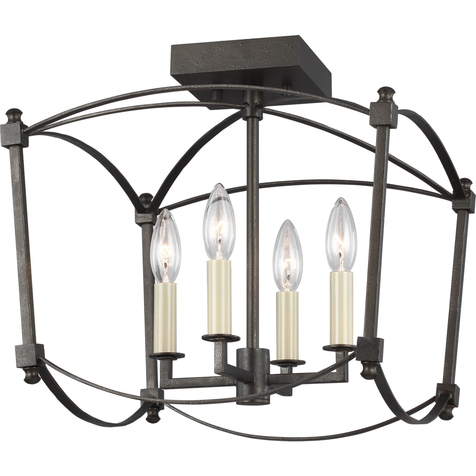 Thayer Semi-Flush Mount in Antique Gild - Visual Comfort Ceiling Lights