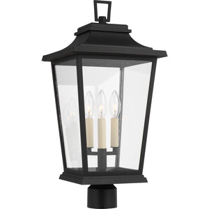 Warren Post Lantern Textured Black - Visual Comfort Outdoor Lighting