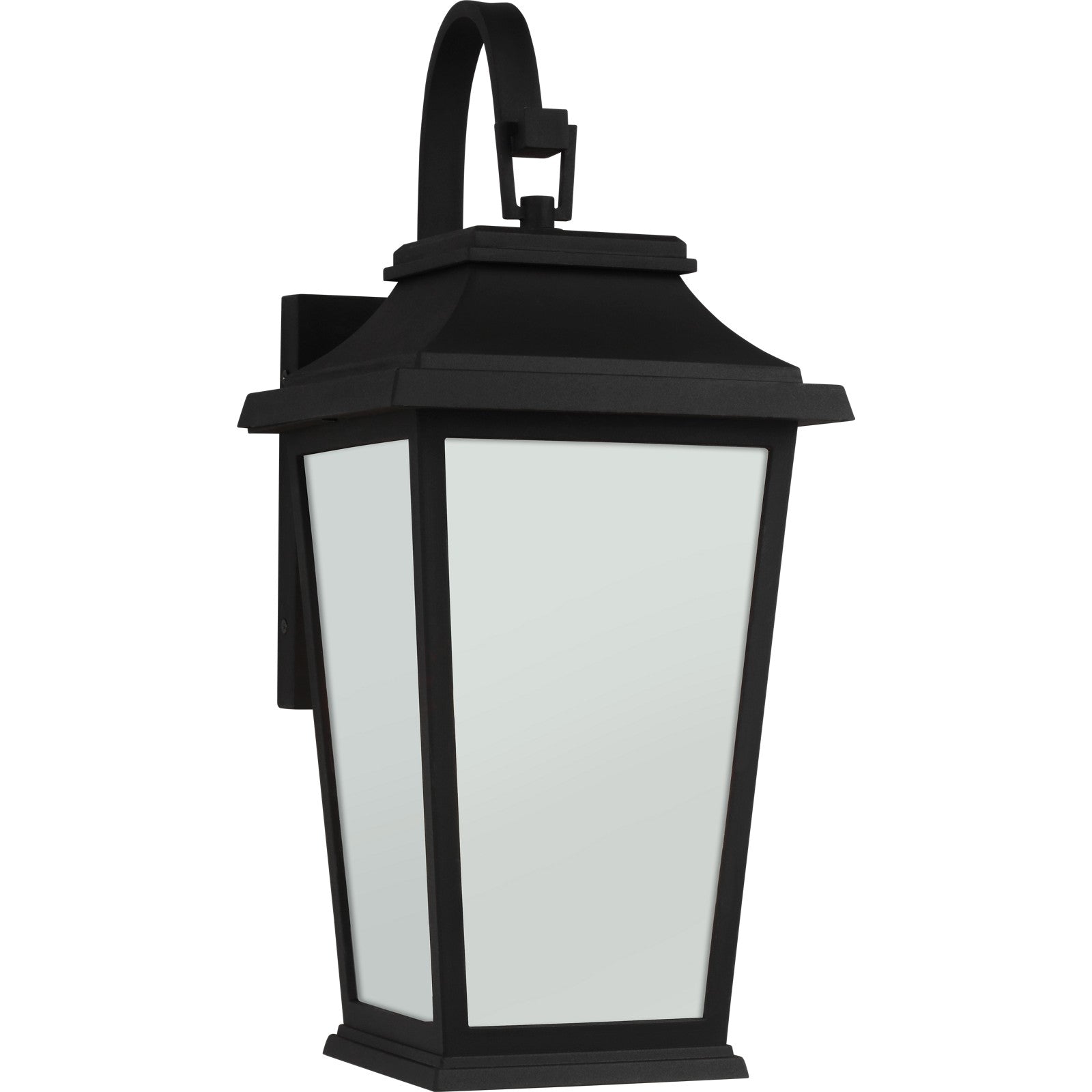 Warren Small Wall Lantern in Textured Black with Clear Glass Panels - Visual Comfort Outdoor Lighting