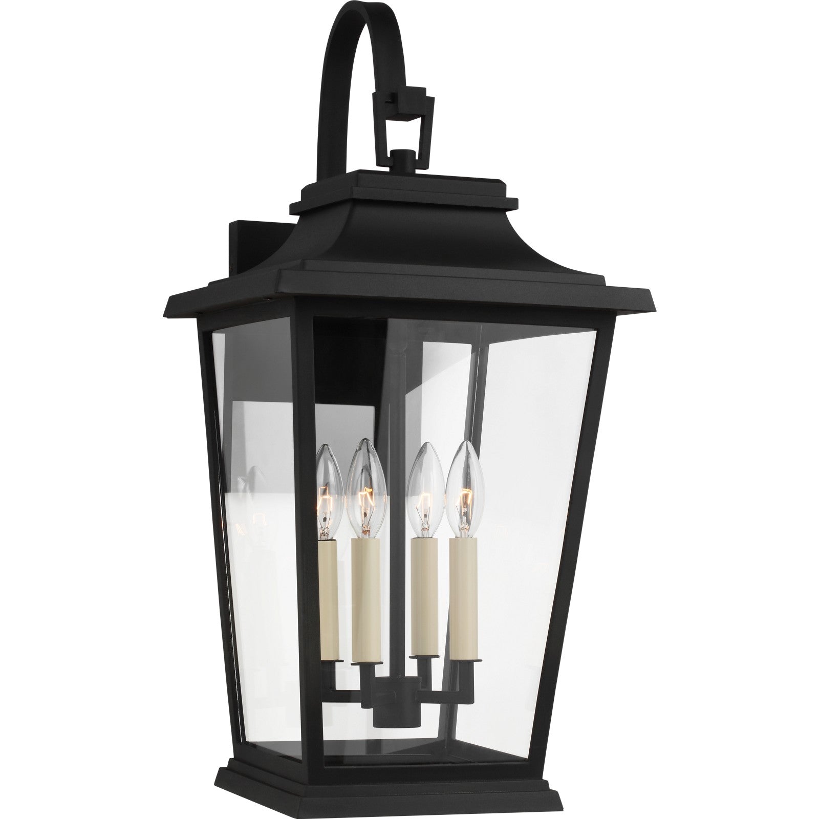 Warren Large Lantern Textured Black - Visual Comfort Outdoor Lighting