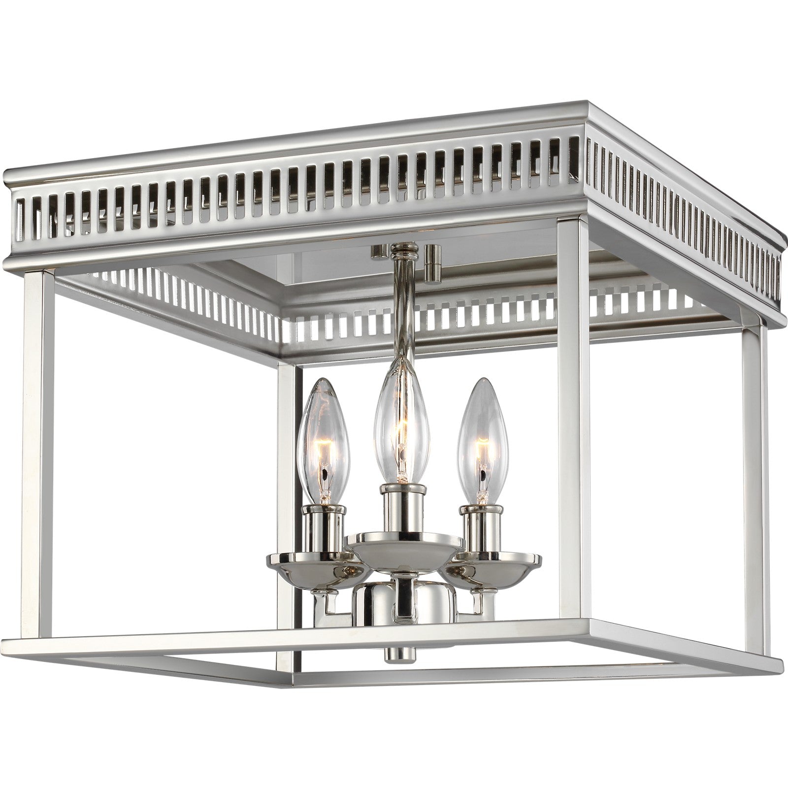 Woodruff Flush Mount Polished Nickel - Visual Comfort Ceiling Lights