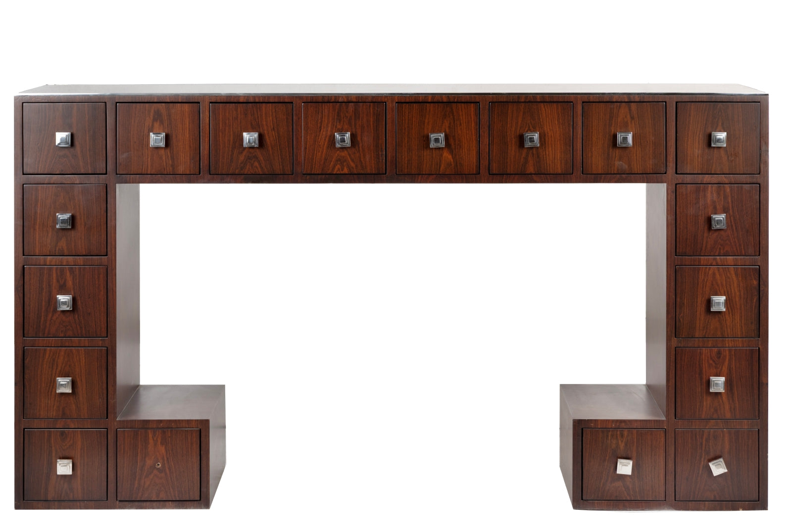 Luxurious Veneered Console with Drawers
