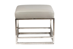 Larkin Metal Frame Bench Ottoman in Leather - Set of 2