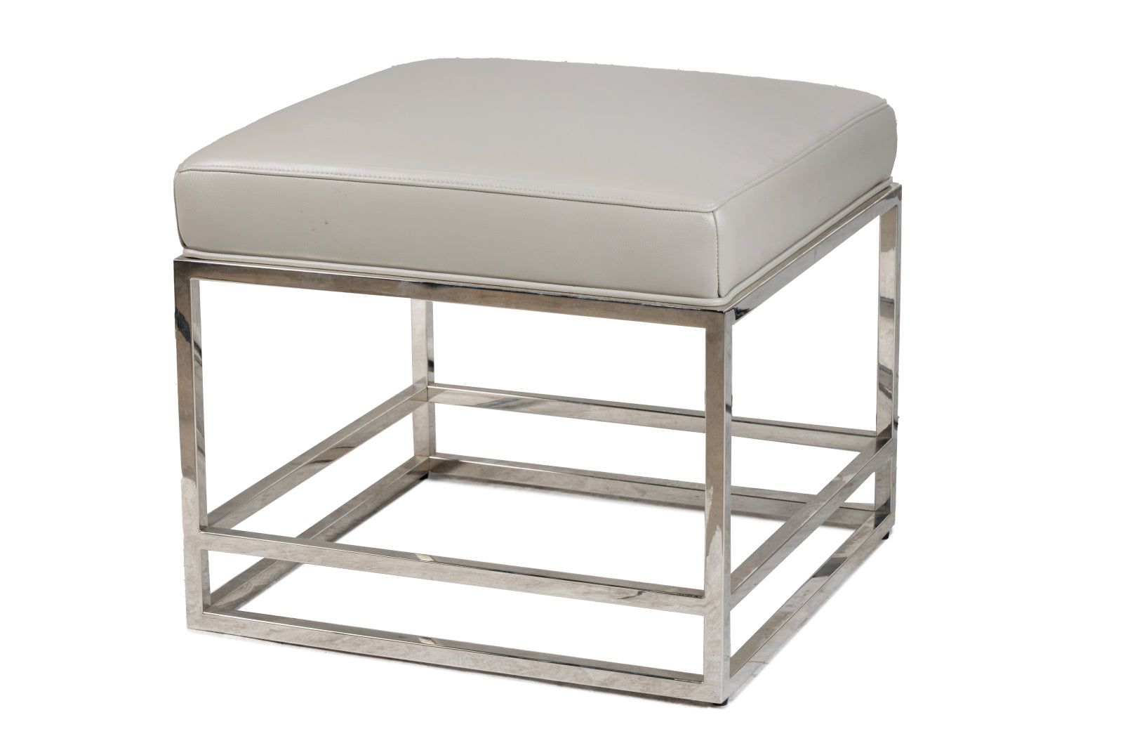 Larkin Metal Frame Bench Ottoman in Leather - Set of 2