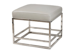 Larkin Metal Frame Bench Ottoman in Leather - Set of 2