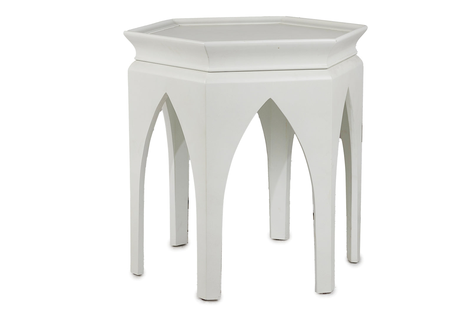 Hexagonal Cathedral Side Drinks Table