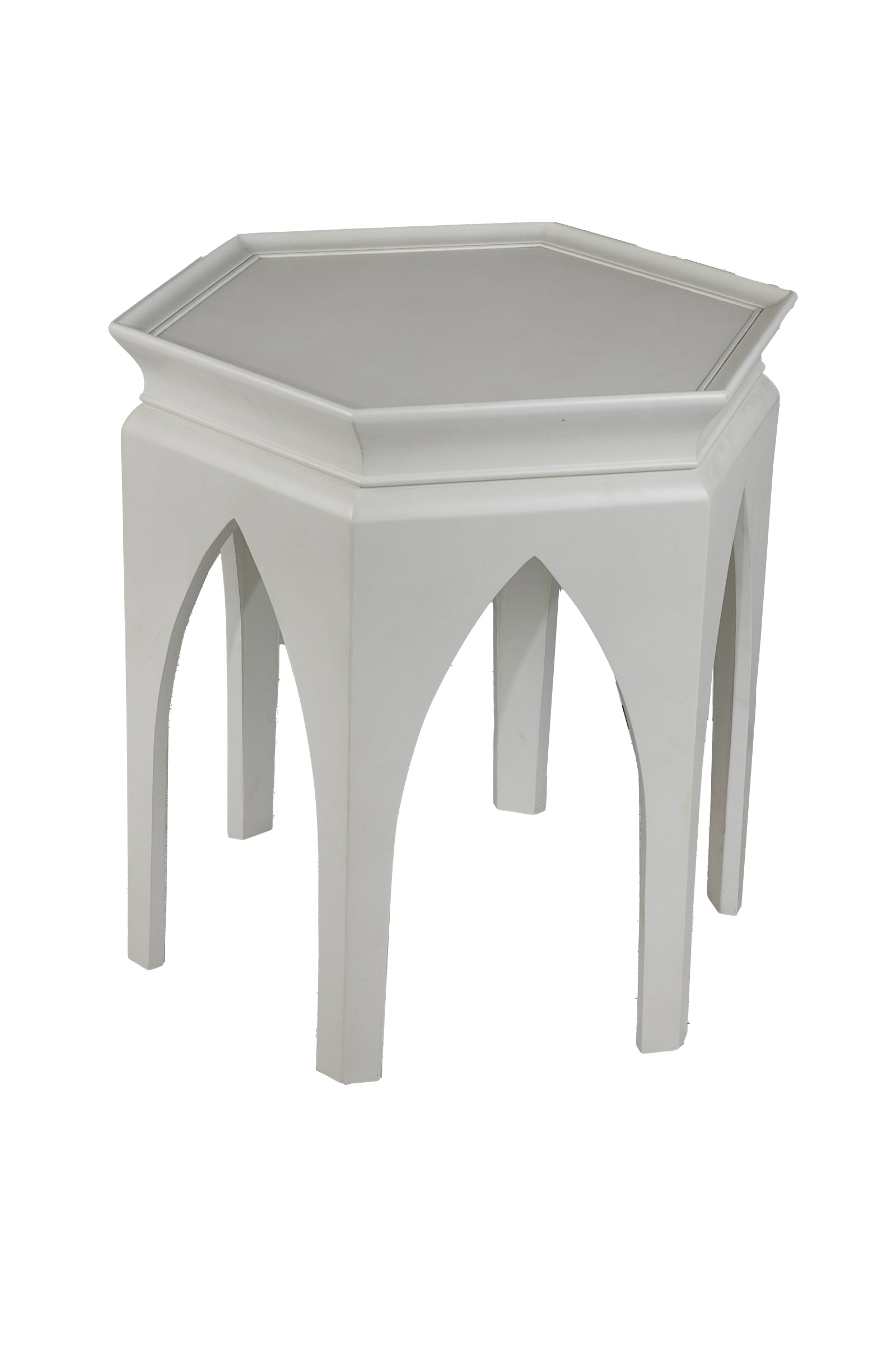 Hexagonal Cathedral Side Drinks Table