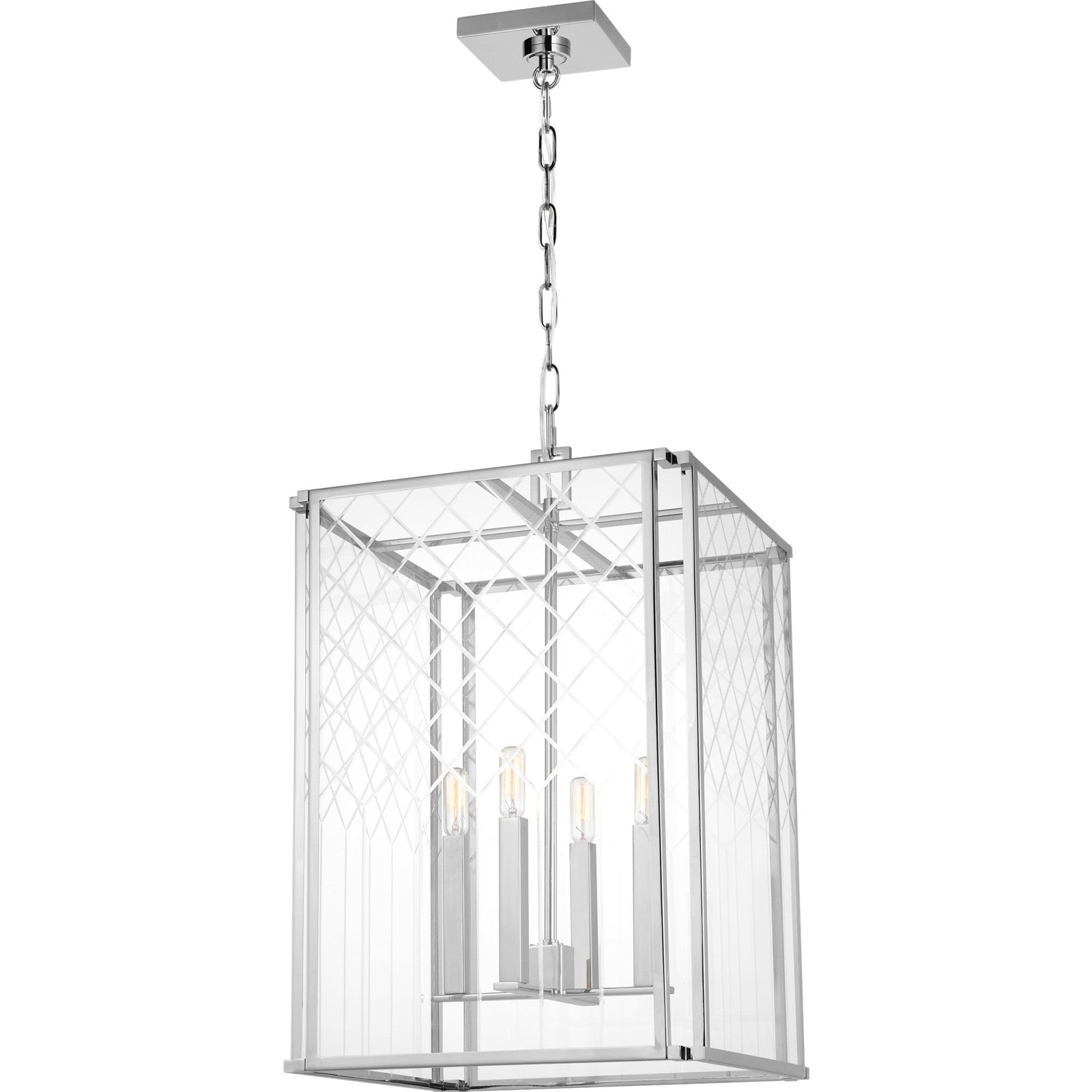 Erro Medium Lantern Polished Nickel - Visual Comfort Ceiling Lights