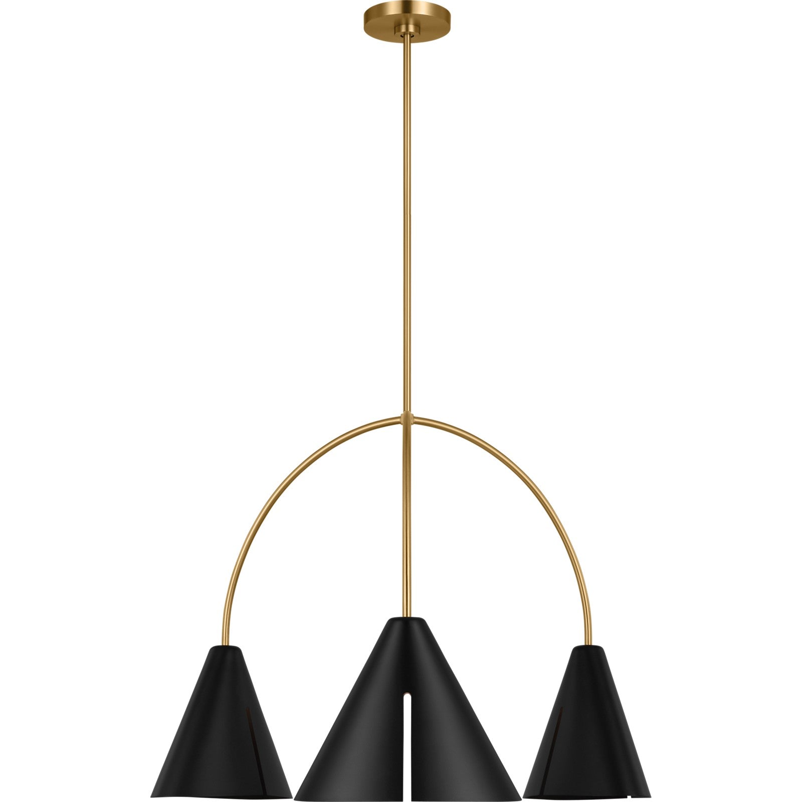 Cambre Large Chandelier Midnight Black and Burnished Brass - Kelly Wearstler Ceiling Lights