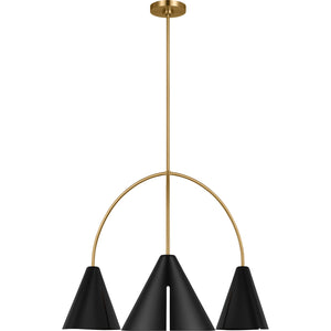 Cambre Large Chandelier Midnight Black and Burnished Brass - Kelly Wearstler Ceiling Lights