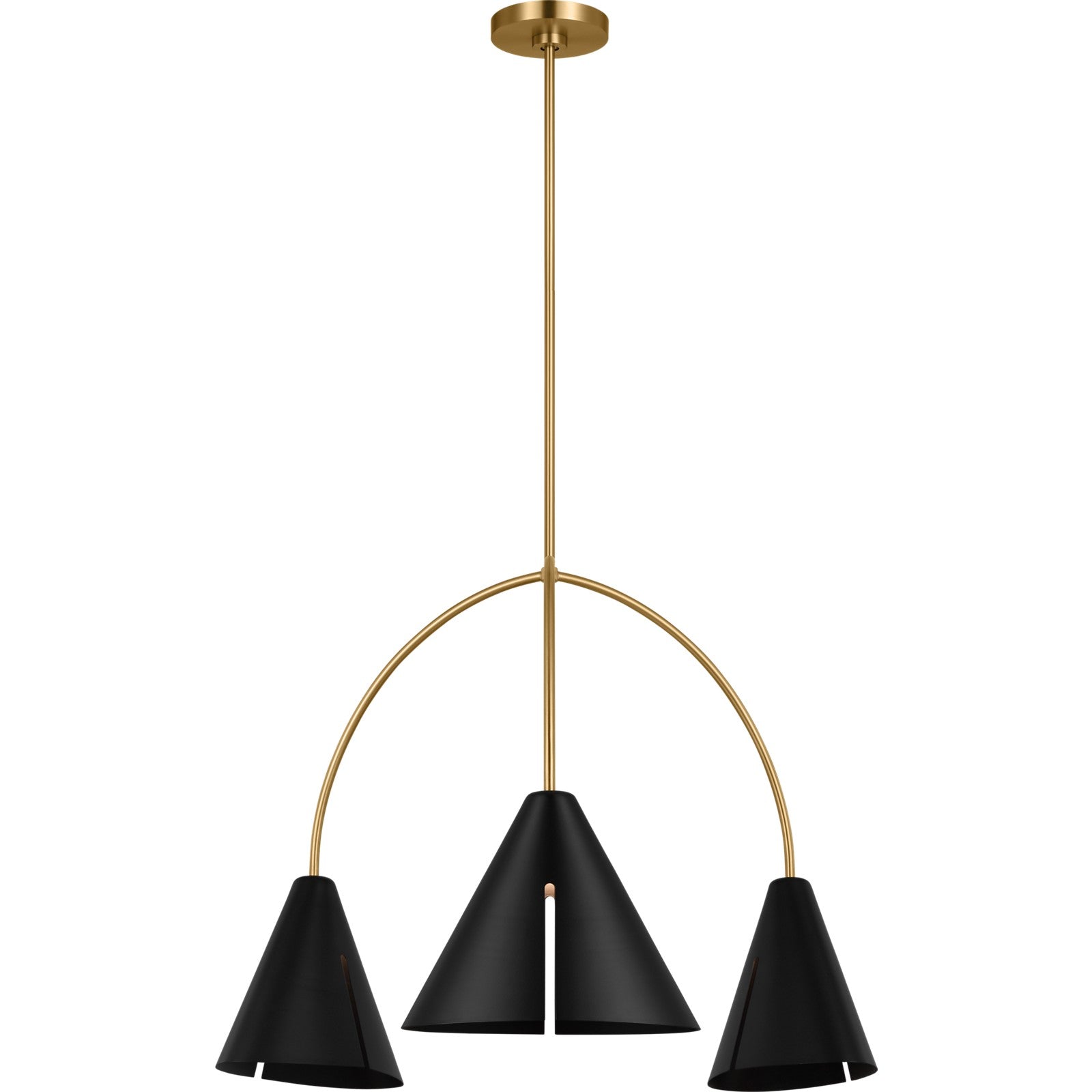 Cambre Large Chandelier Midnight Black and Burnished Brass - Kelly Wearstler Ceiling Lights