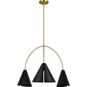 Cambre Large Chandelier Midnight Black and Burnished Brass - Kelly Wearstler Ceiling Lights