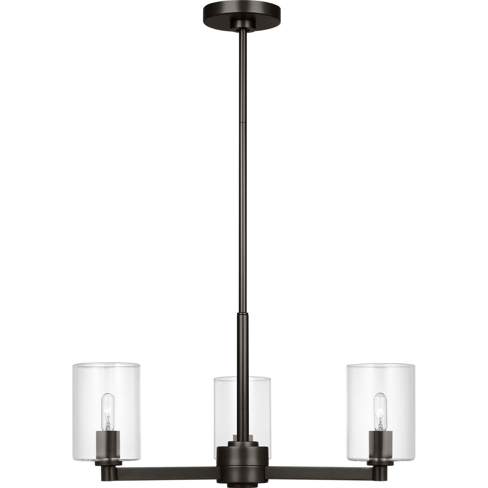 Fullton 3-Light Chandelier in Chrome with No Shade