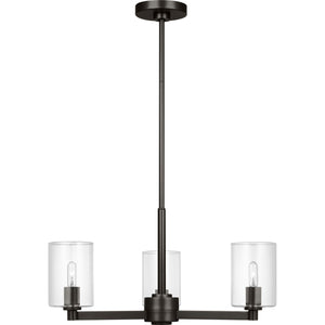 Fullton 3-Light Chandelier in Chrome with No Shade