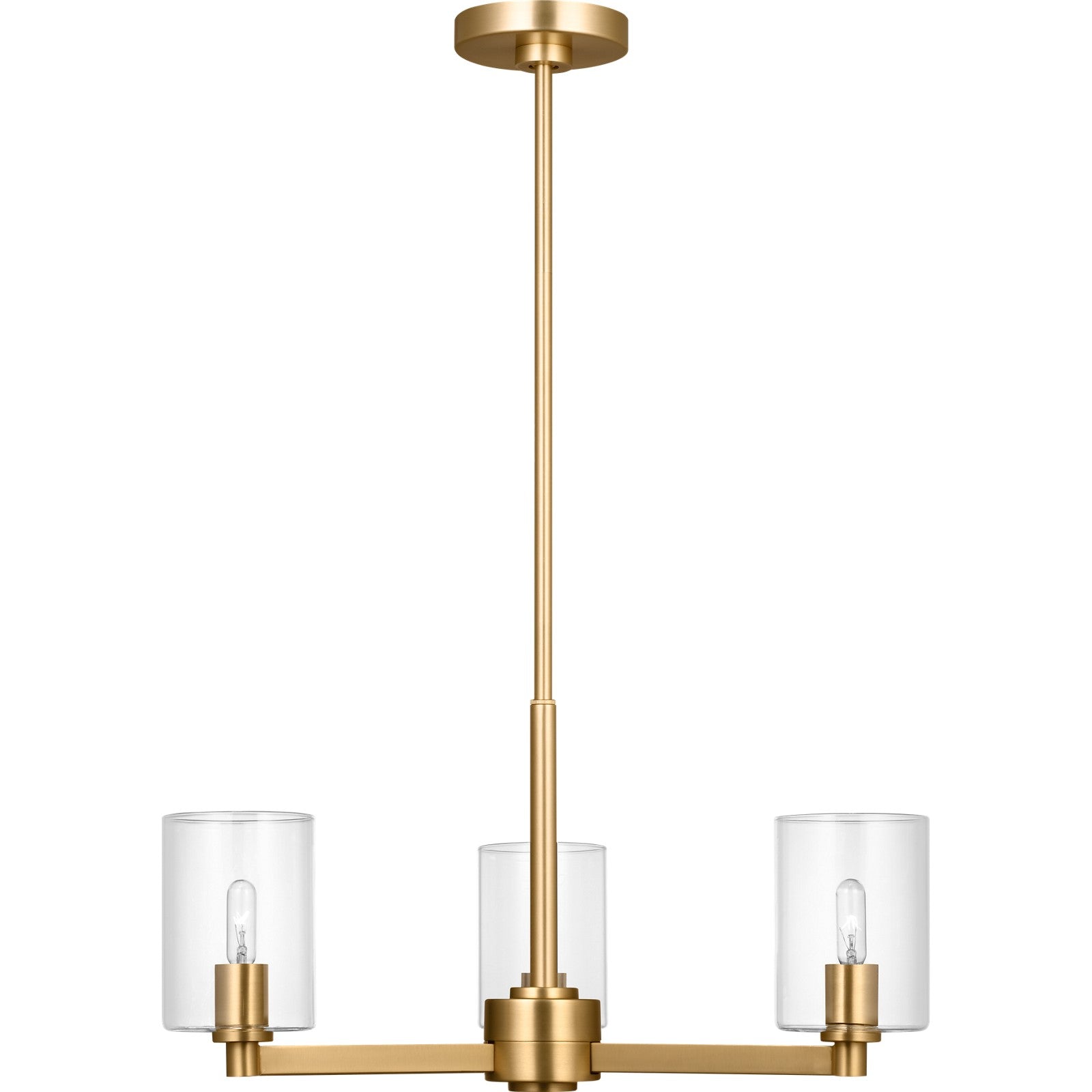 Fullton 3-Light Chandelier in Chrome with No Shade