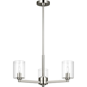 Fullton 3-Light Chandelier in Chrome with No Shade