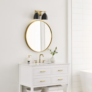Norman 2-Light Bath Sconce in Chrome with Midnight Black Steel Shades - Visual Comfort Wall Lights