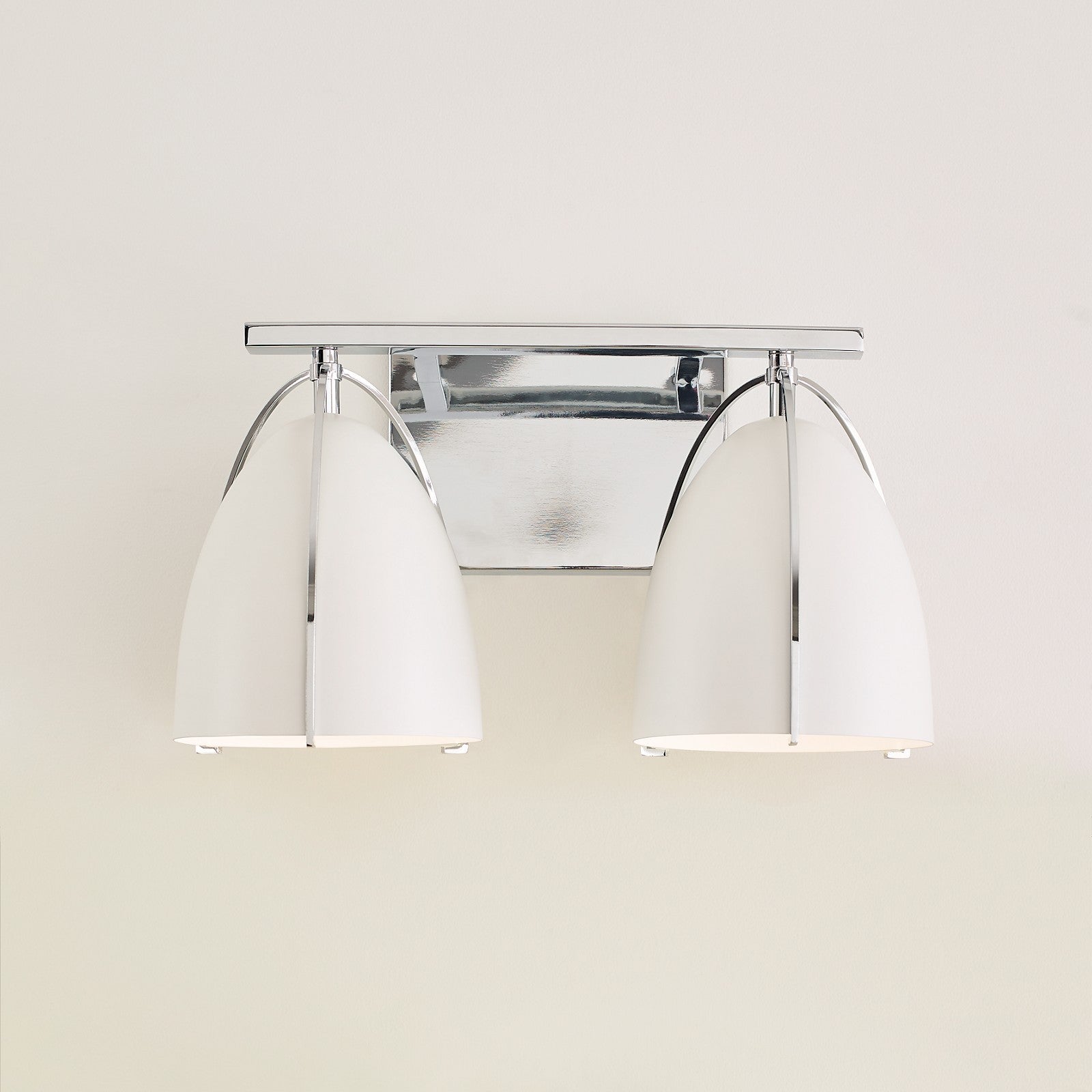 Norman 2-Light Bath Sconce in Chrome with Midnight Black Steel Shades - Visual Comfort Wall Lights