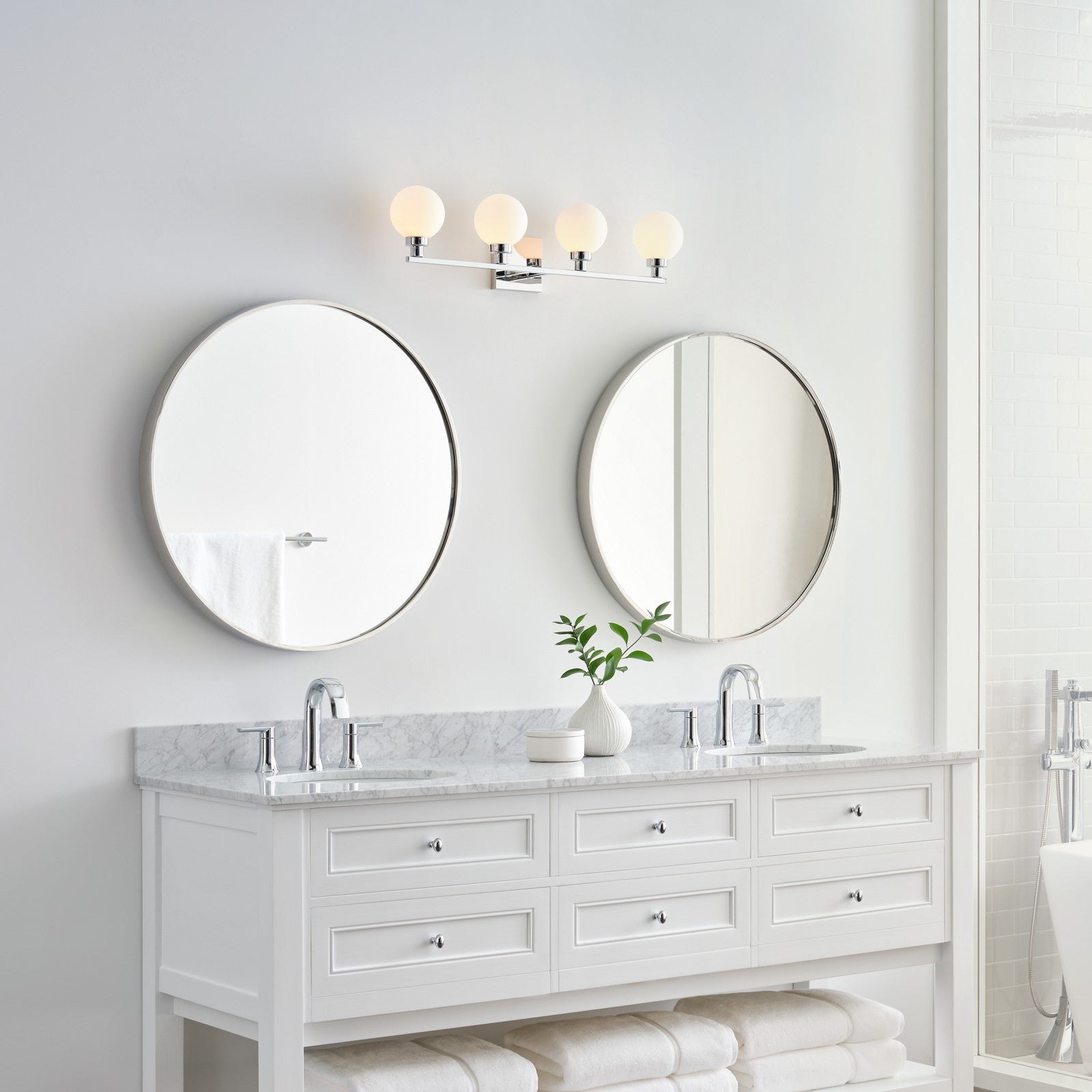 Clybourn Four Light Wall / Bath Chrome - Visual Comfort Wall Lights