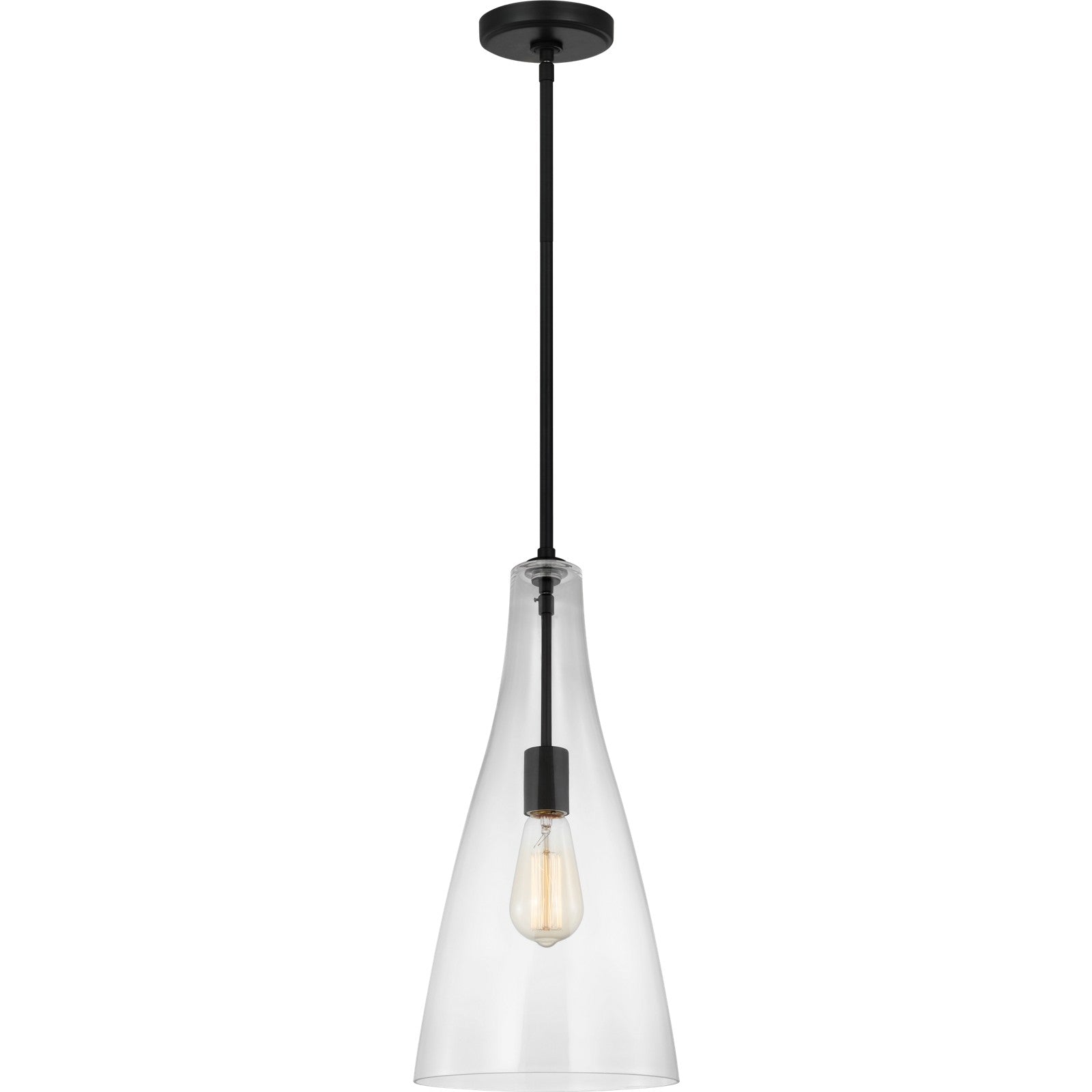 Arilda One Light Pendant in Brushed Nickel - Visual Comfort Ceiling Lights