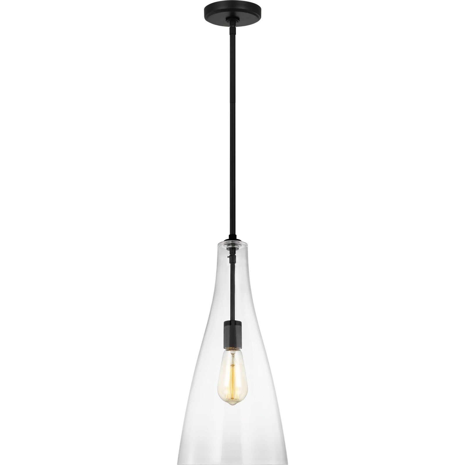 Arilda One Light Pendant in Brushed Nickel - Visual Comfort Ceiling Lights