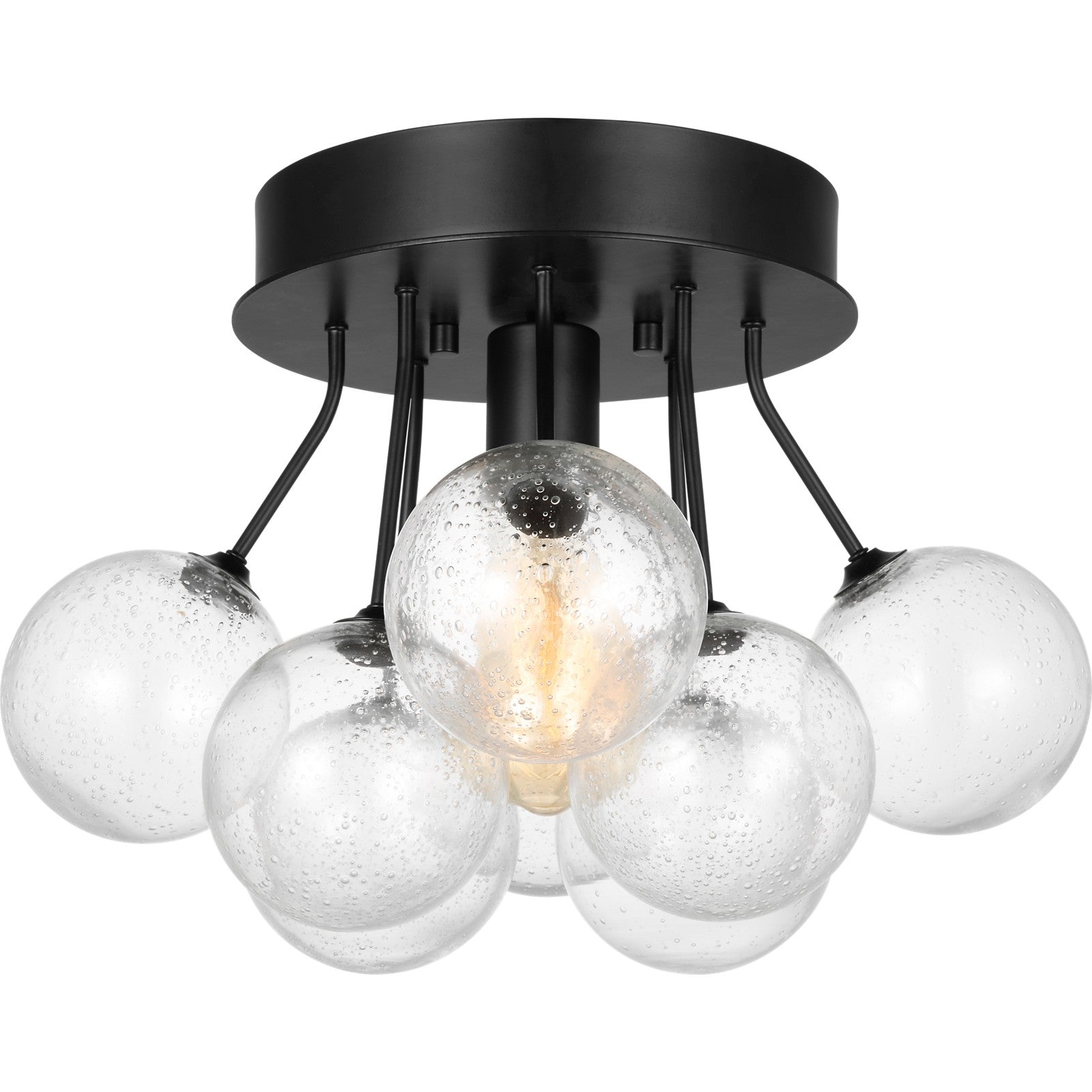 Bronzeville One Light Semi-Flush Mount in Satin Brass - Visual Comfort Ceiling Lights