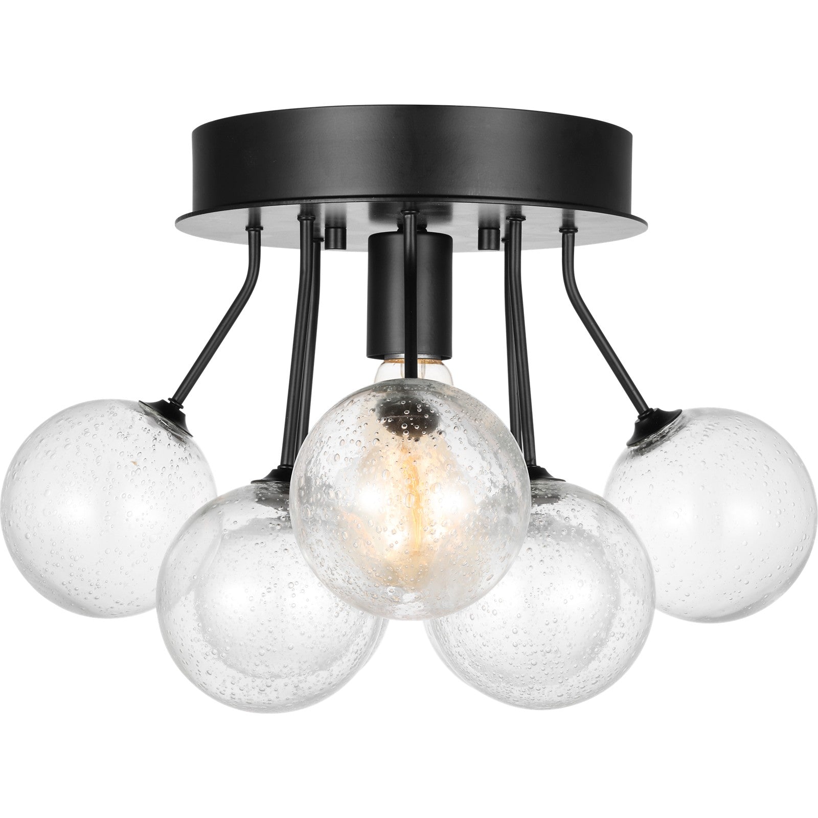 Bronzeville One Light Semi-Flush Mount in Satin Brass - Visual Comfort Ceiling Lights