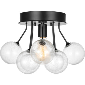 Bronzeville One Light Semi-Flush Mount in Satin Brass - Visual Comfort Ceiling Lights